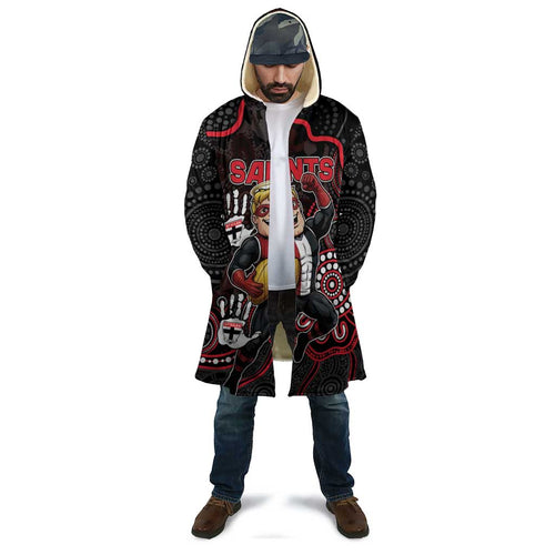Custom Saints Football Cloak Aboriginal Dot Art Pattern