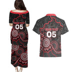 Custom Saints Football Couples Matching Puletasi and Hawaiian Shirt Aboriginal Dot Art Pattern