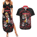 Custom Saints Football Couples Matching Summer Maxi Dress and Hawaiian Shirt Aboriginal Dot Art Pattern