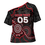 Custom Saints Football Cross Shoulder Shirt Aboriginal Dot Art Pattern