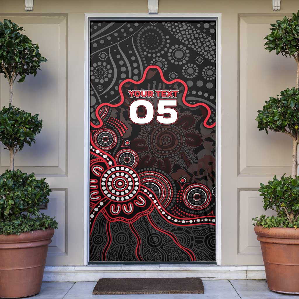 Custom Saints Football Door Cover Aboriginal Dot Art Pattern