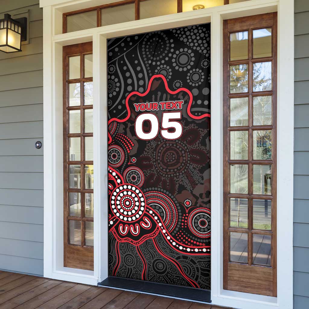 Custom Saints Football Door Cover Aboriginal Dot Art Pattern
