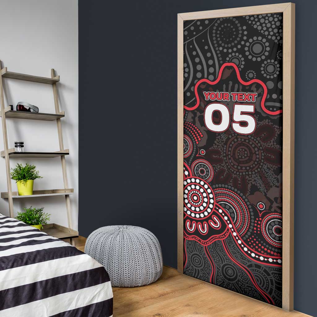 Custom Saints Football Door Cover Aboriginal Dot Art Pattern
