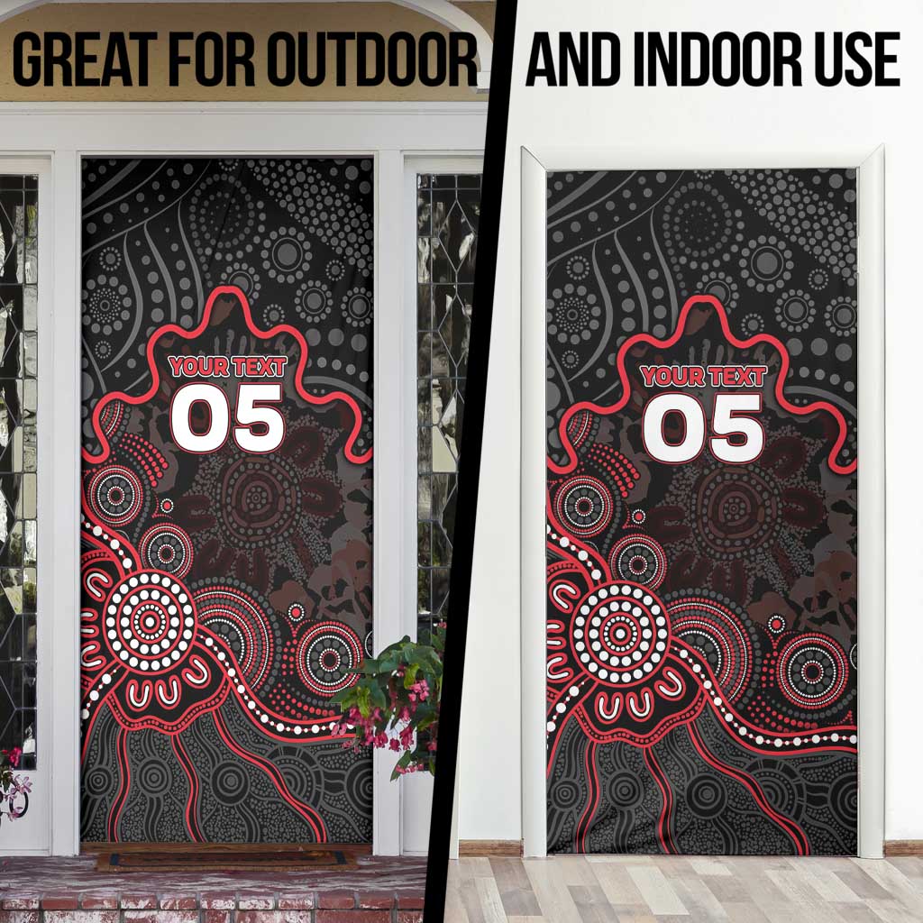 Custom Saints Football Door Cover Aboriginal Dot Art Pattern