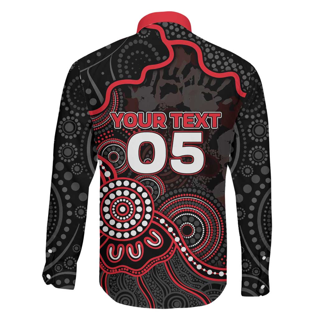Custom Saints Football Family Matching Off The Shoulder Long Sleeve Dress and Hawaiian Shirt Aboriginal Dot Art Pattern
