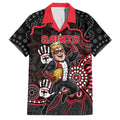 Custom Saints Football Family Matching Off Shoulder Short Dress and Hawaiian Shirt Aboriginal Dot Art Pattern