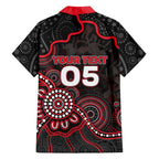 Custom Saints Football Family Matching Off Shoulder Short Dress and Hawaiian Shirt Aboriginal Dot Art Pattern
