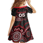 Custom Saints Football Family Matching Summer Maxi Dress and Hawaiian Shirt Aboriginal Dot Art Pattern