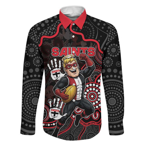 Custom Saints Football Family Matching Summer Maxi Dress and Hawaiian Shirt Aboriginal Dot Art Pattern
