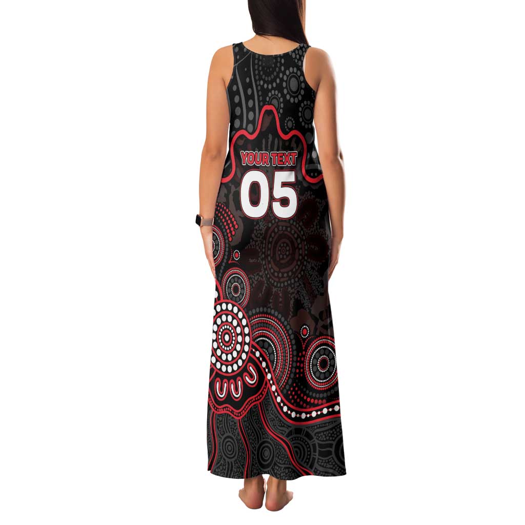 Custom Saints Football Family Matching Tank Maxi Dress and Hawaiian Shirt Aboriginal Dot Art Pattern