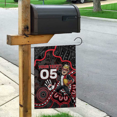 Custom Saints Football Garden Flag Aboriginal Dot Art Pattern