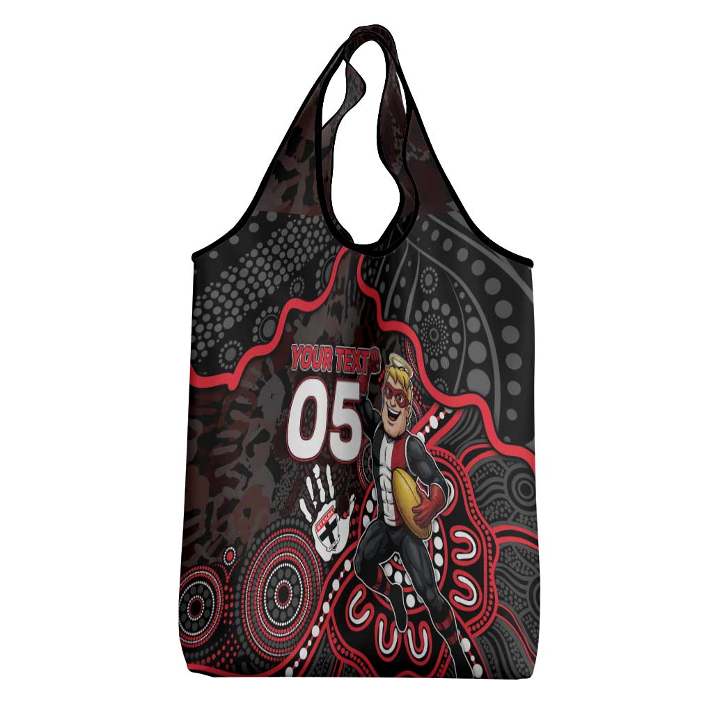 Custom Saints Football Grocery Bag Aboriginal Dot Art Pattern