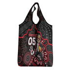 Custom Saints Football Grocery Bag Aboriginal Dot Art Pattern