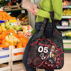 Custom Saints Football Grocery Bag Aboriginal Dot Art Pattern