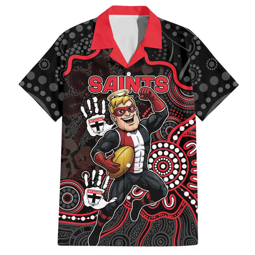 Custom Saints Football Hawaiian Shirt Aboriginal Dot Art Pattern