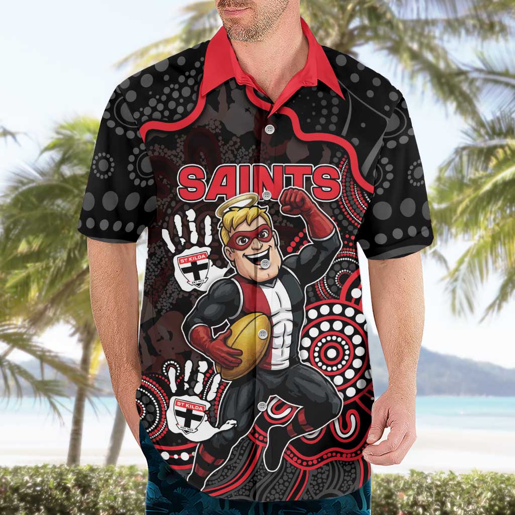 Custom Saints Football Hawaiian Shirt Aboriginal Dot Art Pattern