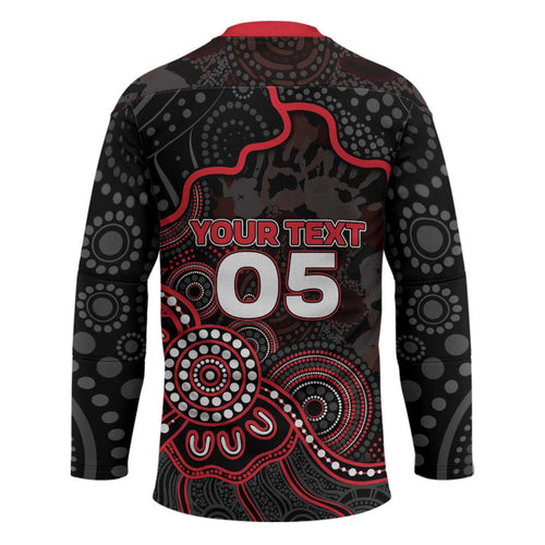 Custom Saints Football Hockey Jersey Aboriginal Dot Art Pattern