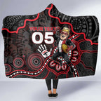 Custom Saints Football Hooded Blanket Aboriginal Dot Art Pattern