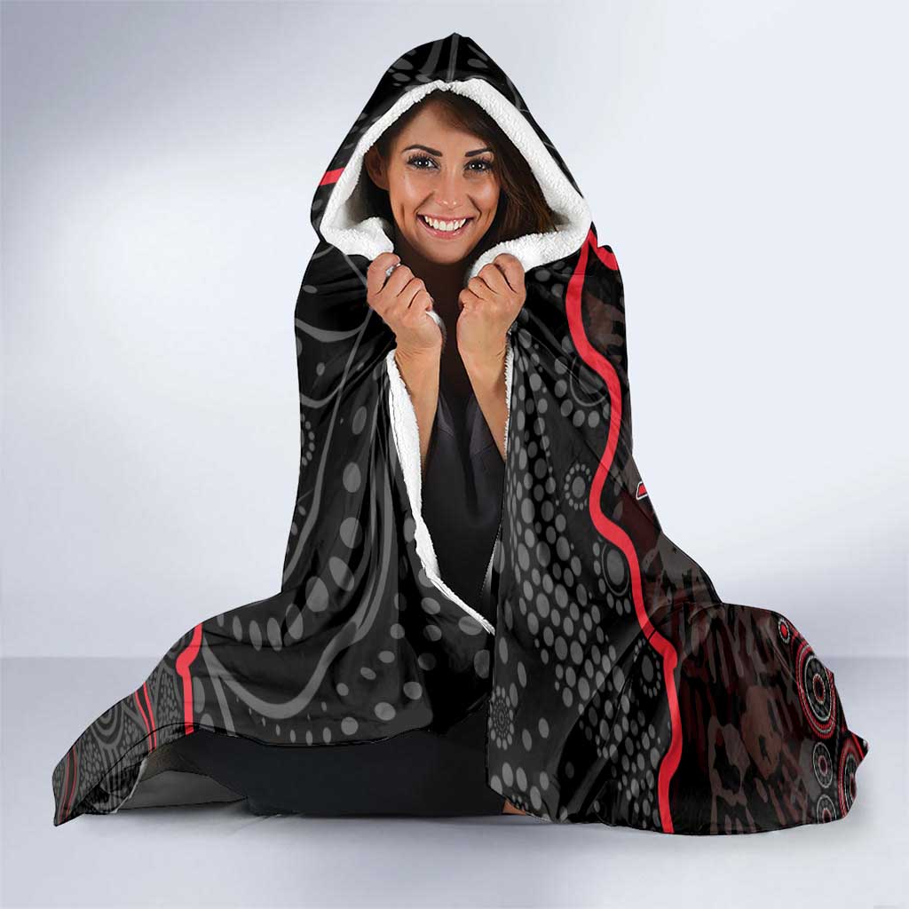 Custom Saints Football Hooded Blanket Aboriginal Dot Art Pattern