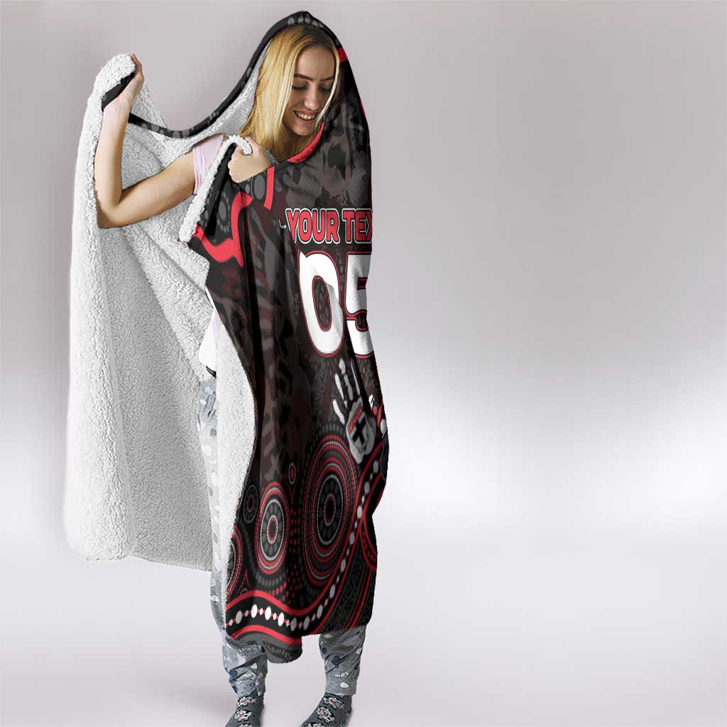 Custom Saints Football Hooded Blanket Aboriginal Dot Art Pattern