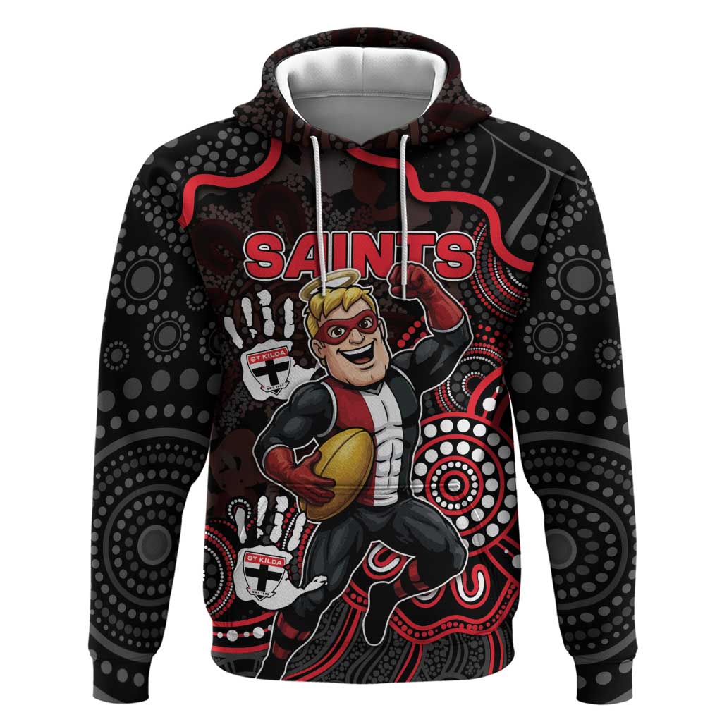 Custom Saints Football Hoodie Aboriginal Dot Art Pattern
