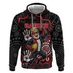 Custom Saints Football Hoodie Aboriginal Dot Art Pattern