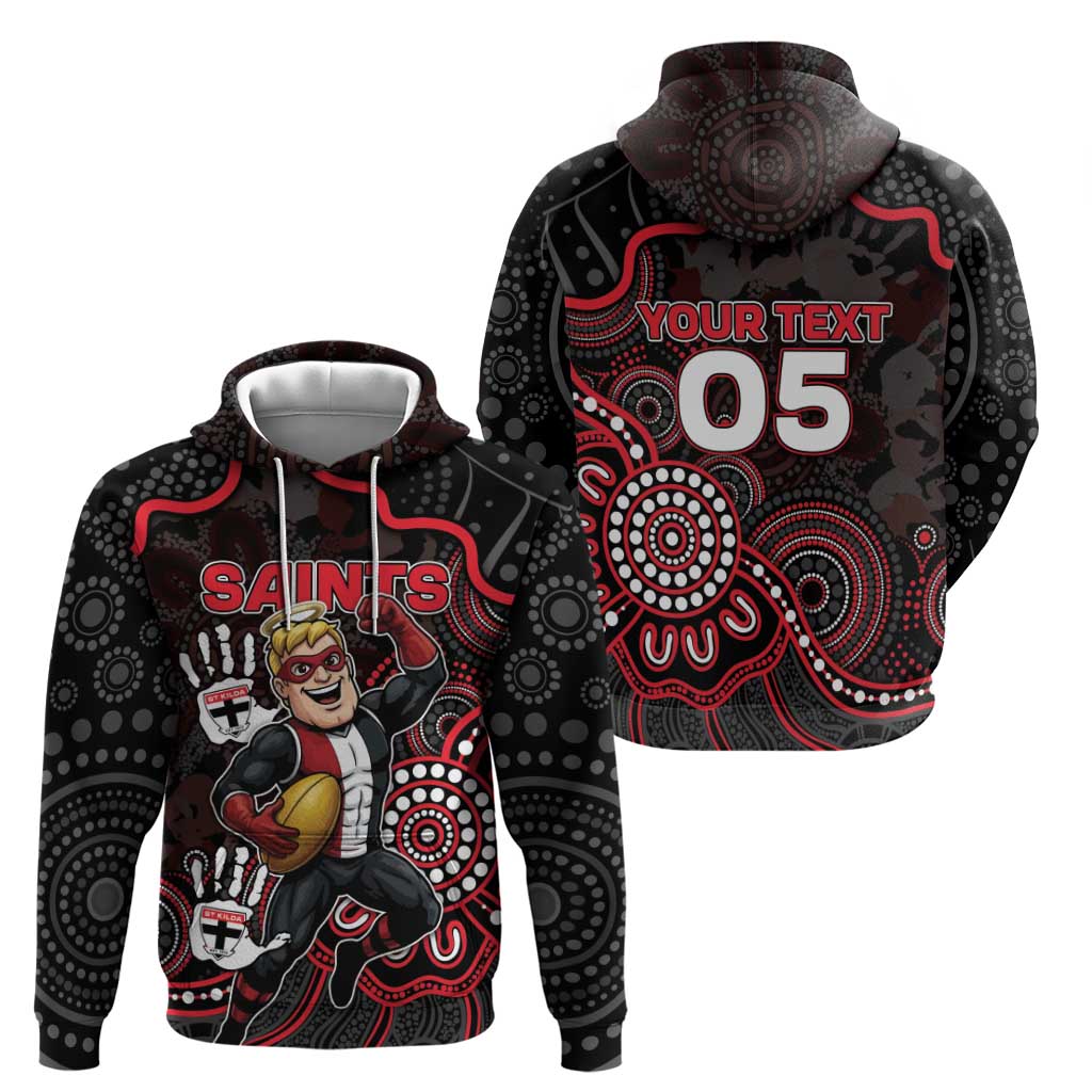 Custom Saints Football Hoodie Aboriginal Dot Art Pattern