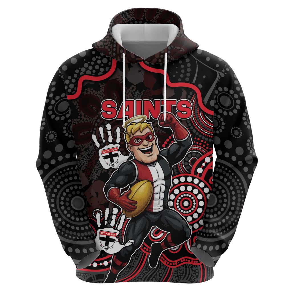 Custom Saints Football Hoodie Aboriginal Dot Art Pattern