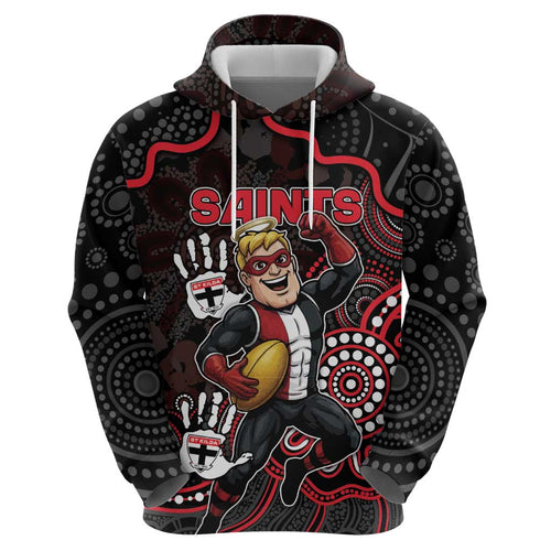 Custom Saints Football Hoodie Aboriginal Dot Art Pattern