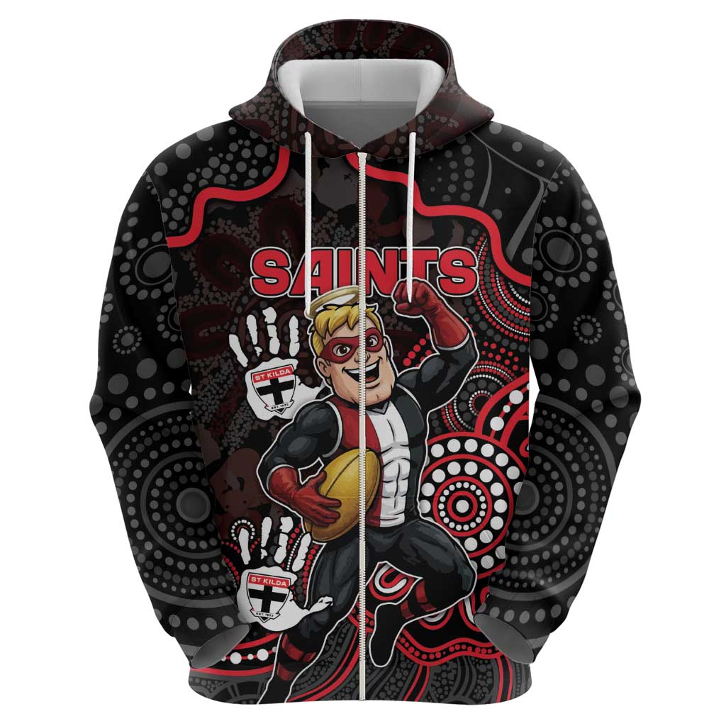 Custom Saints Football Hoodie Aboriginal Dot Art Pattern