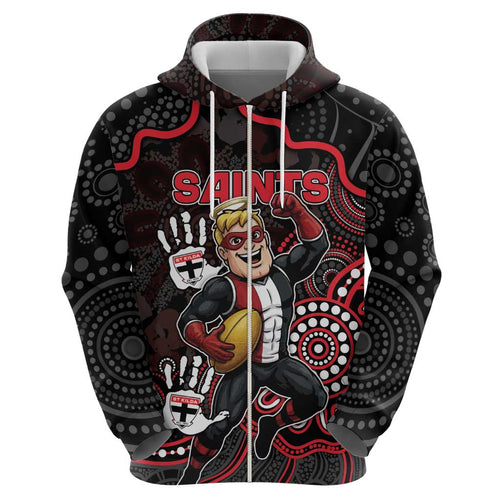 Custom Saints Football Hoodie Aboriginal Dot Art Pattern