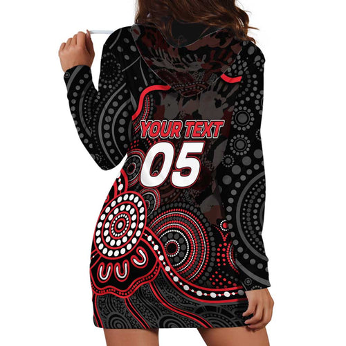 Custom Saints Football Hoodie Dress Aboriginal Dot Art Pattern