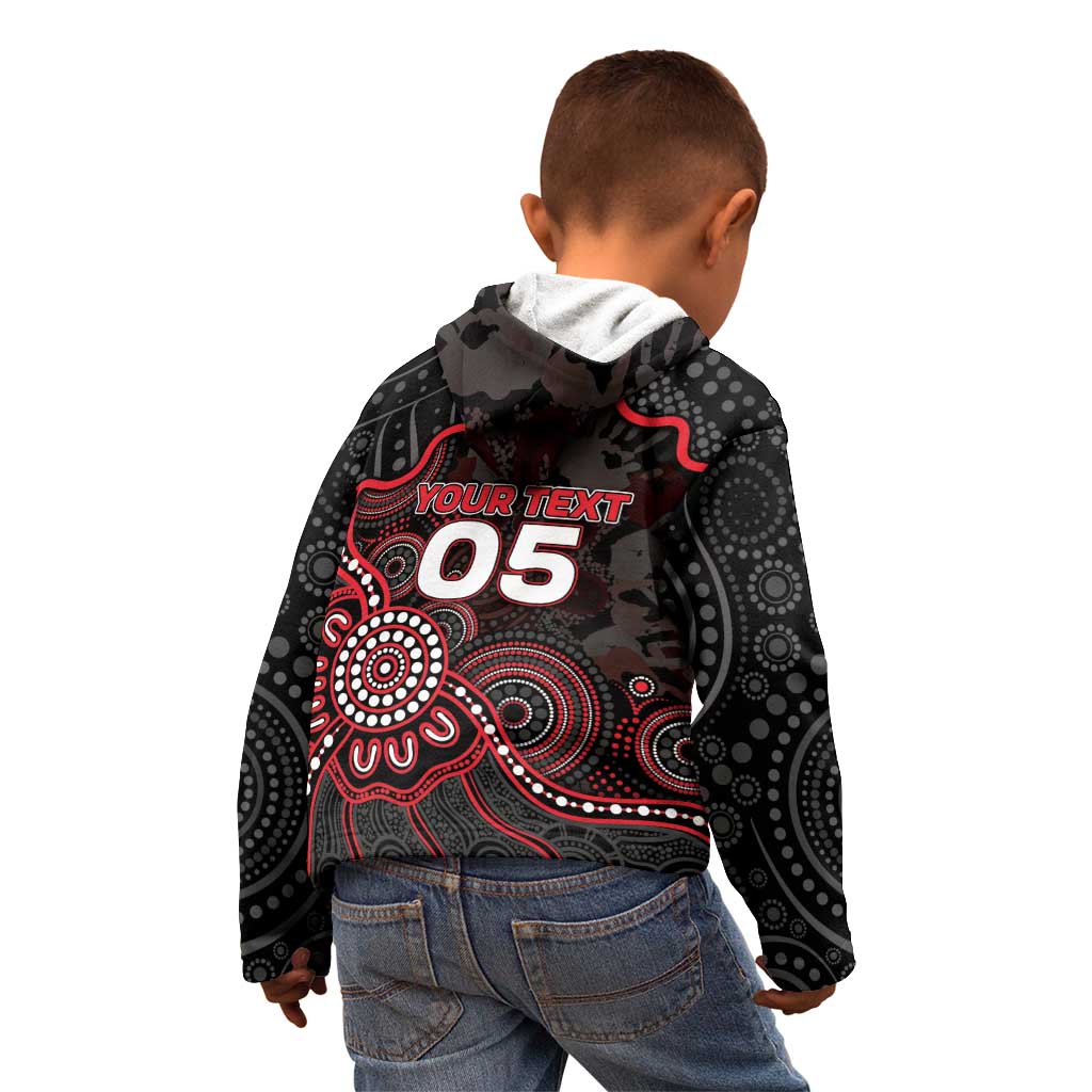 Custom Saints Football Kid Hoodie Aboriginal Dot Art Pattern