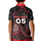 Custom Saints Football Kid Polo Shirt Aboriginal Dot Art Pattern
