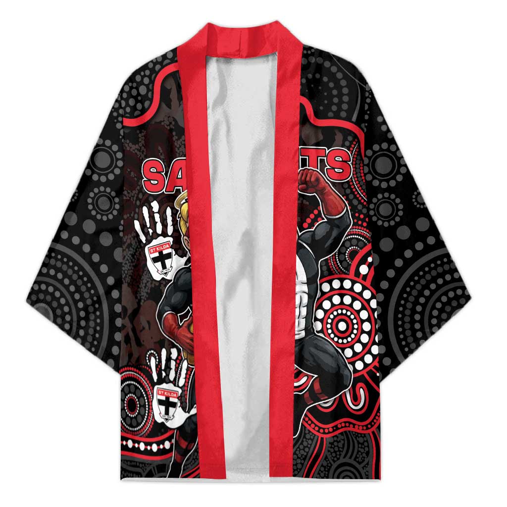 Custom Saints Football Kimono Aboriginal Dot Art Pattern