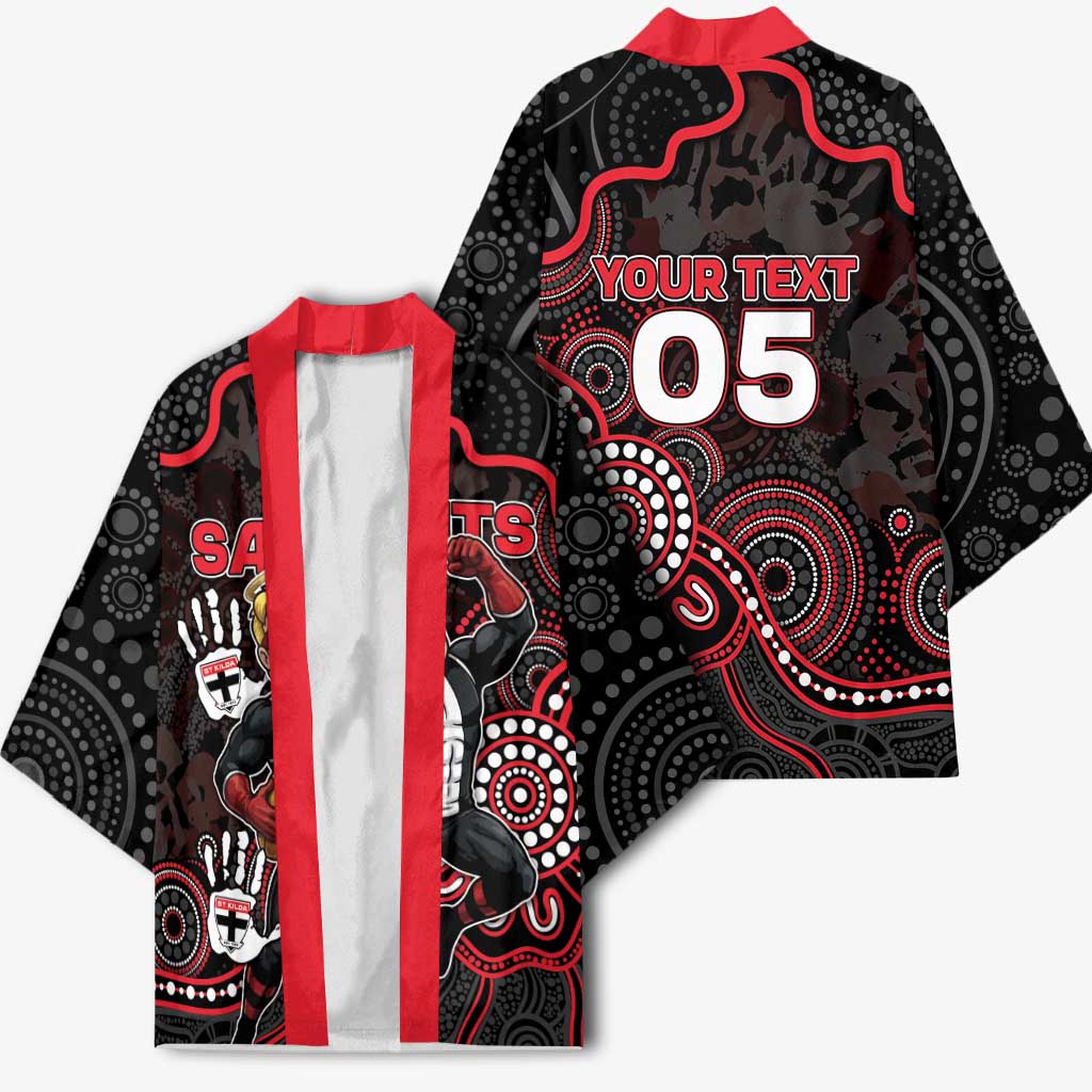 Custom Saints Football Kimono Aboriginal Dot Art Pattern