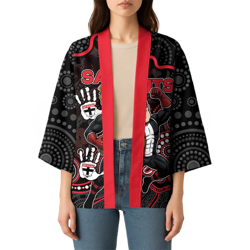 Custom Saints Football Kimono Aboriginal Dot Art Pattern