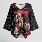 Custom Saints Football Kimono Sleeve Blouse Aboriginal Dot Art Pattern