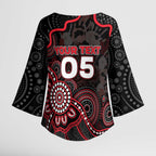 Custom Saints Football Kimono Sleeve Blouse Aboriginal Dot Art Pattern