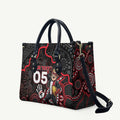Custom Saints Football Leather Bag Aboriginal Dot Art Pattern