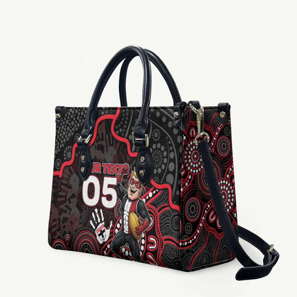 Custom Saints Football Leather Bag Aboriginal Dot Art Pattern