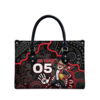 Custom Saints Football Leather Bag Aboriginal Dot Art Pattern