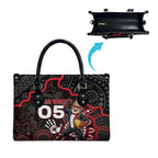 Custom Saints Football Leather Bag Aboriginal Dot Art Pattern