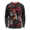 Custom Saints Football Long Sleeve Shirt Aboriginal Dot Art Pattern
