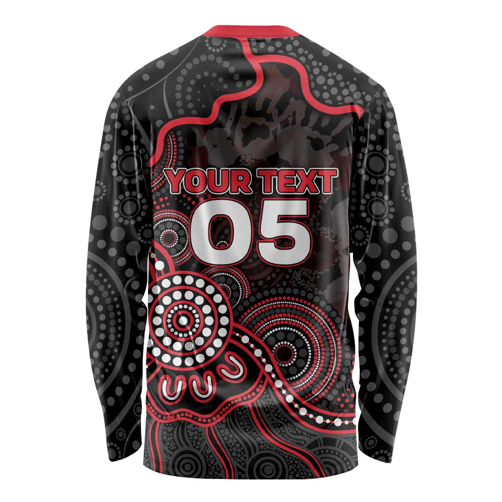 Custom Saints Football Long Sleeve Shirt Aboriginal Dot Art Pattern