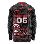 Custom Saints Football Long Sleeve Shirt Aboriginal Dot Art Pattern