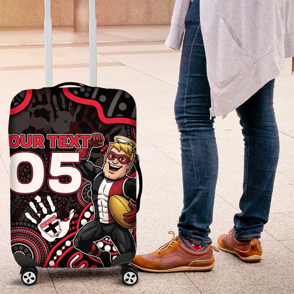 Custom Saints Football Luggage Cover Aboriginal Dot Art Pattern