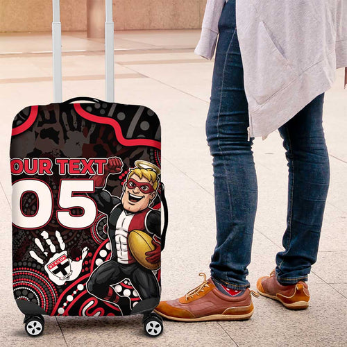 Custom Saints Football Luggage Cover Aboriginal Dot Art Pattern