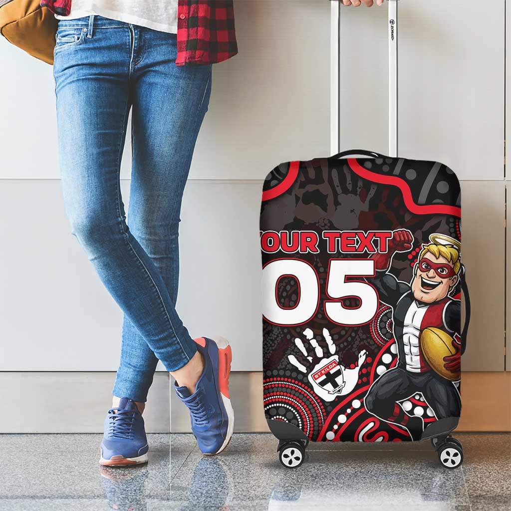 Custom Saints Football Luggage Cover Aboriginal Dot Art Pattern