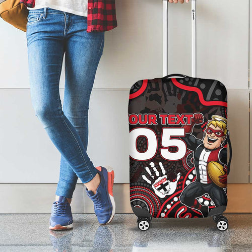 Custom Saints Football Luggage Cover Aboriginal Dot Art Pattern